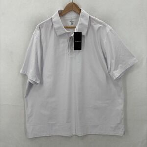 Fabletics Polo Shirt Mens XL White The Don Golf Athletic Short Sleeve Preppy NWT
